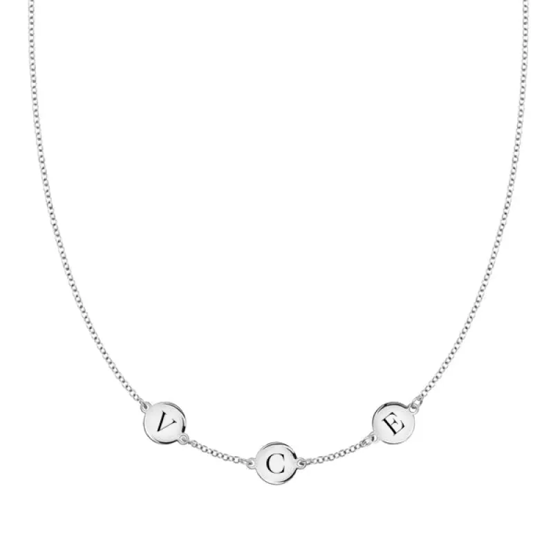 Personalized 3 Letter Necklace in 14k Gold (Single Spacing) sold by Haverhill