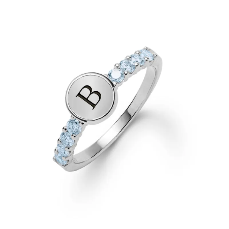 Personalized Rosecliff Letter Ring in 14k Gold sold by Haverhill