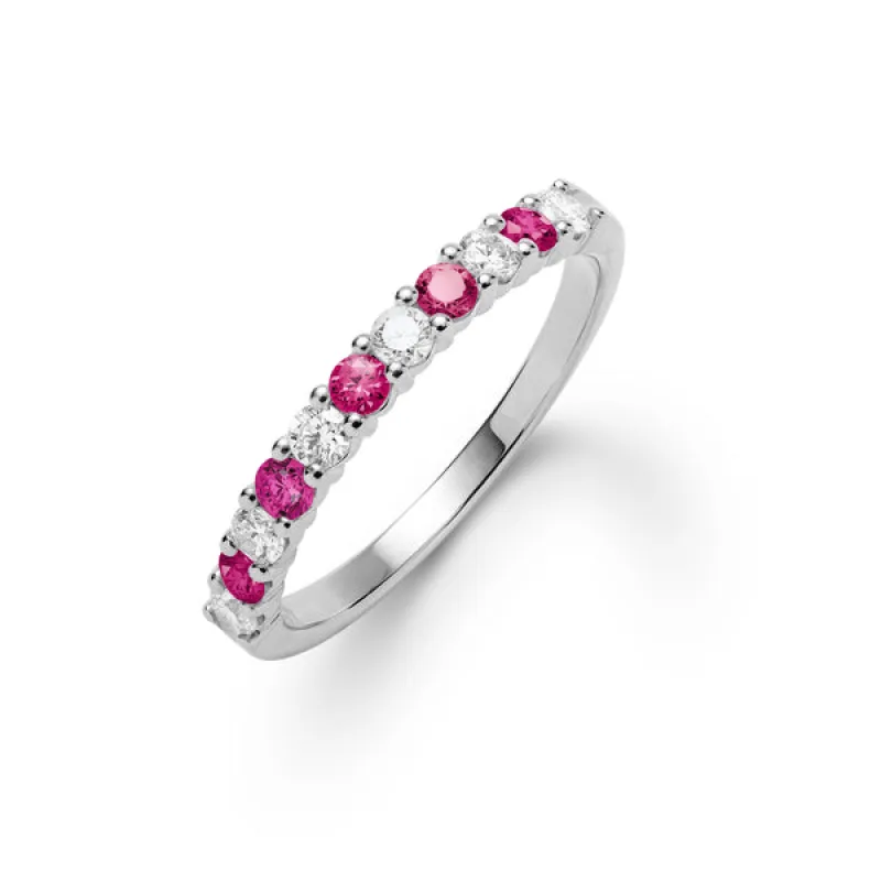 Personalized Rosecliff Birthstone Stackable Ring in 14k Gold sold by Haverhill