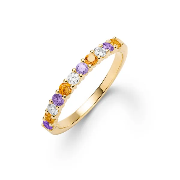Personalized Rosecliff Birthstone Stackable Ring in 14k Gold sold by Haverhill