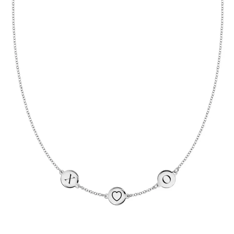 Personalized Heart Disc & 2 Letter Necklace in 14k Gold sold by Haverhill