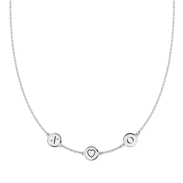 Personalized Heart Disc & 2 Letter Necklace in 14k Gold sold by Haverhill