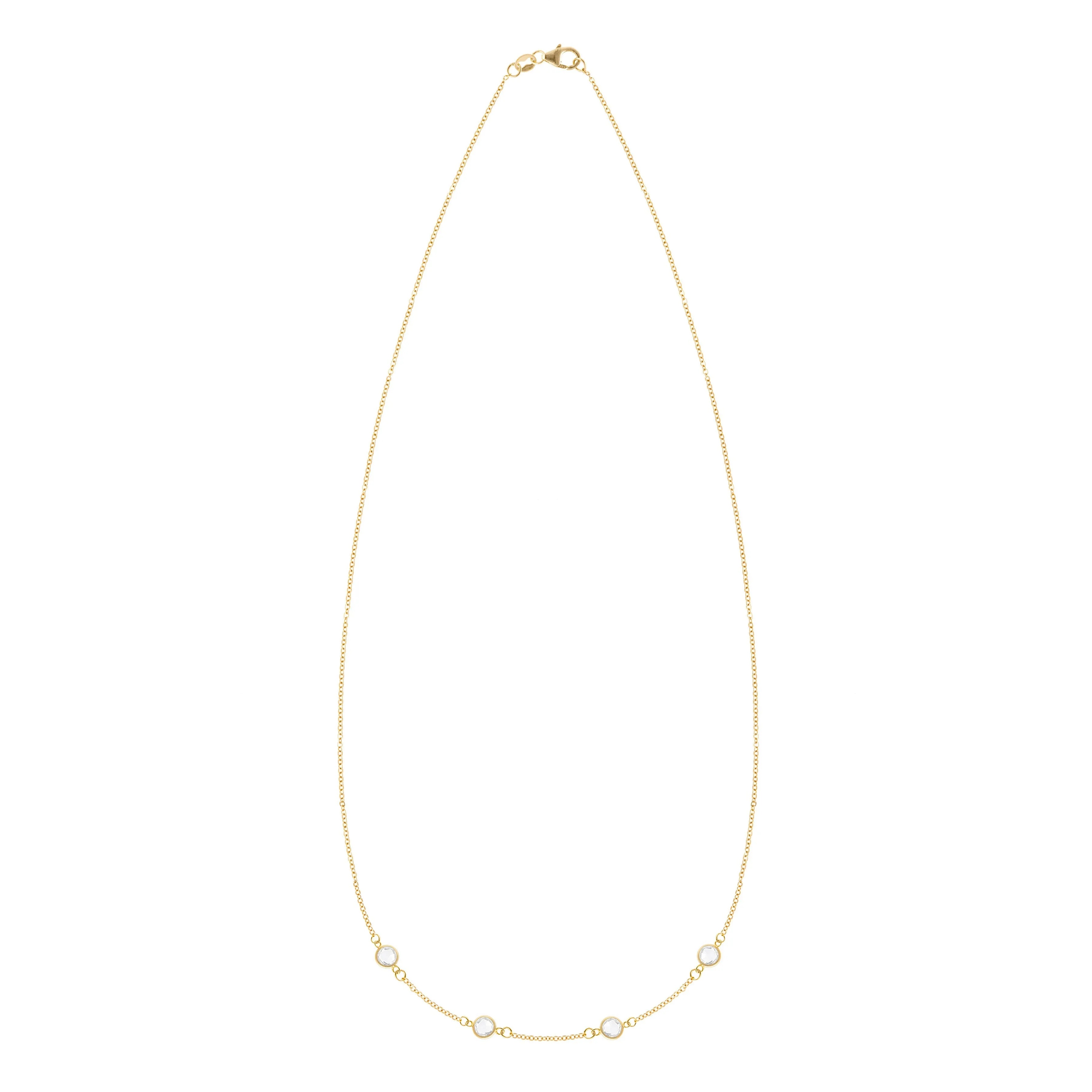 Personalized Classic 4 Birthstone Necklace in 14k Gold sold by Haverhill product image thumbnail 4