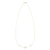 Personalized Classic 1 Letter & 2 Birthstone Necklace in 14k Gold sold by Haverhill