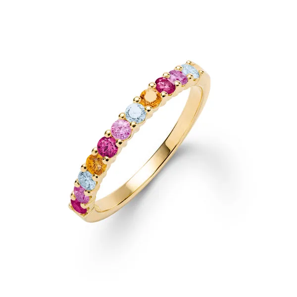 Personalized Rosecliff Birthstone Stackable Ring in 14k Gold sold by Haverhill