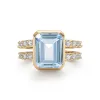 Personalized Warren Vertical Birthstone Ring with Accent Stones in 14k Gold sold by Haverhill