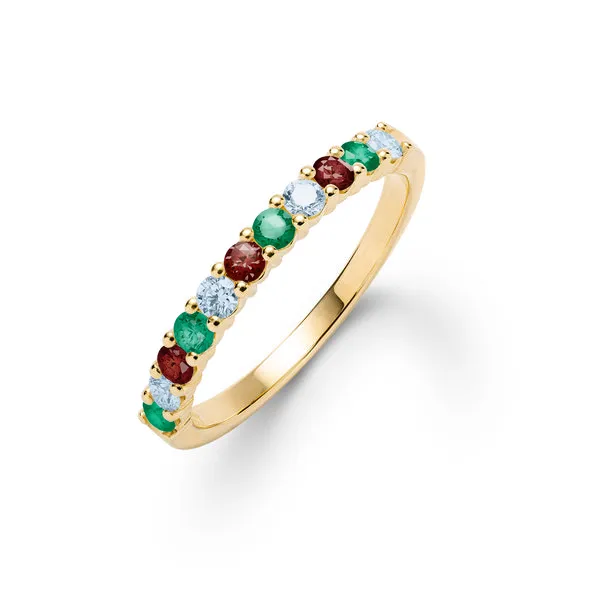 Personalized Rosecliff Birthstone Stackable Ring in 14k Gold sold by Haverhill