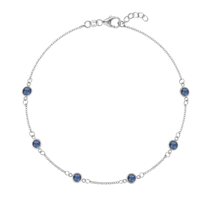 Personalized Classic 6 Birthstone Bracelet in 14k Gold sold by Haverhill