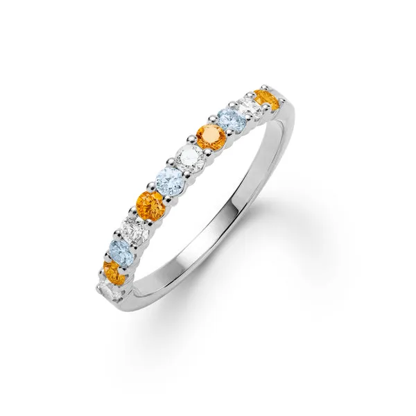 Personalized Rosecliff Birthstone Stackable Ring in 14k Gold sold by Haverhill