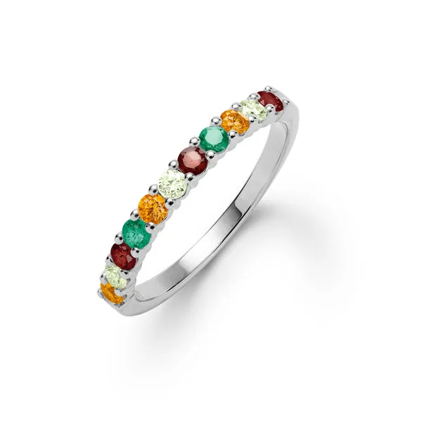 Personalized Rosecliff Birthstone Stackable Ring in 14k Gold sold by Haverhill