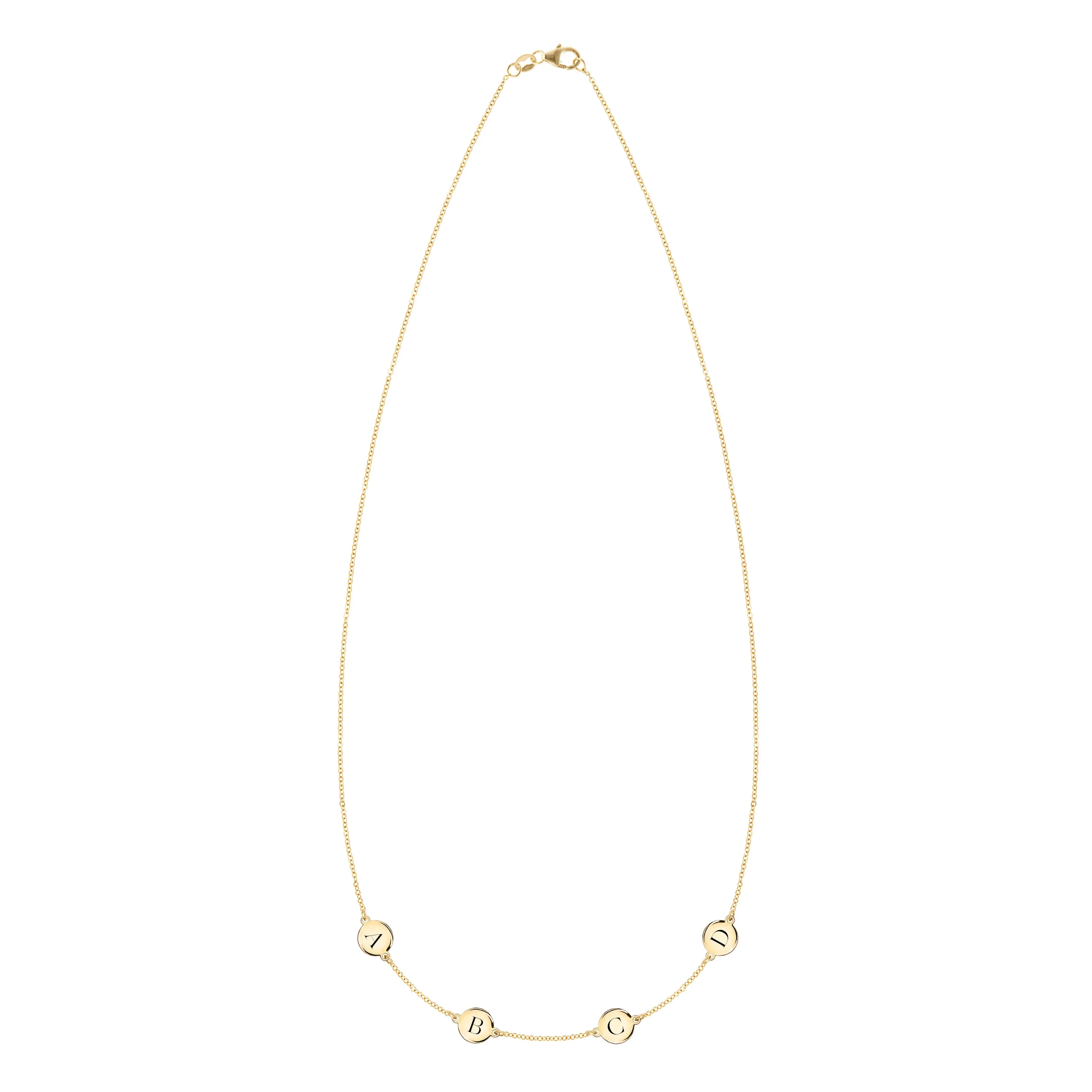 Personalized 4 Letter Necklace in 14k Gold (Double Spacing) sold by Haverhill product image thumbnail 4