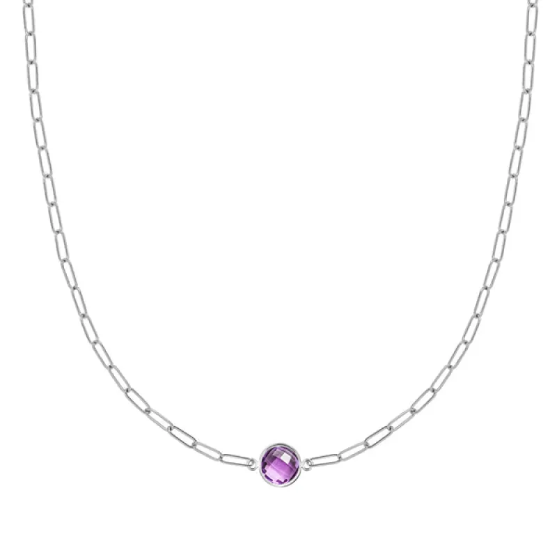 Personalized Grand 1 Birthstone Adelaide Mini Necklace in 14k Gold sold by Haverhill