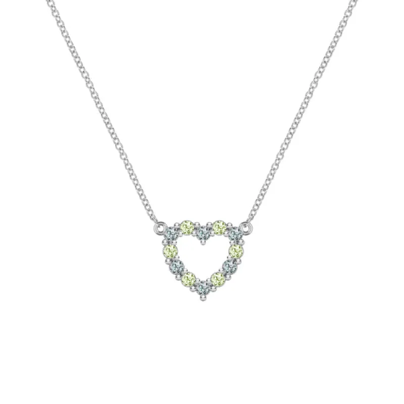 Personalized Rosecliff Small Heart Birthstone Necklace in 14k Gold sold by Haverhill