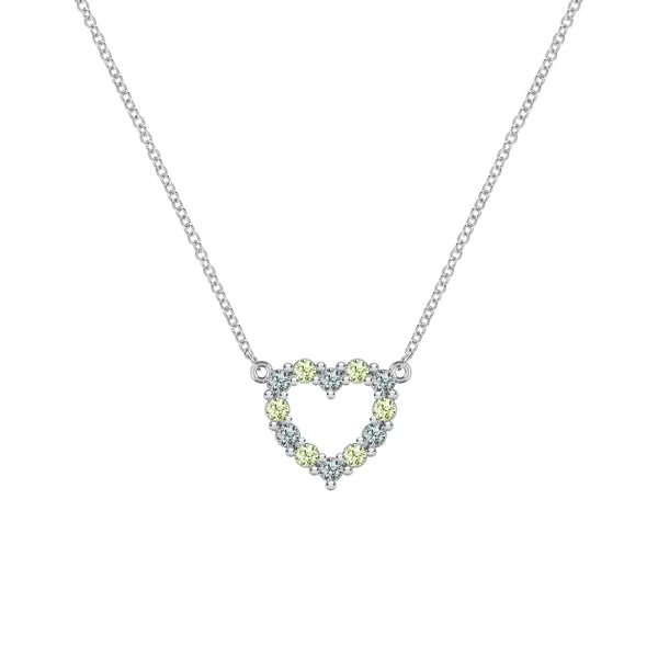 Personalized Rosecliff Small Heart Birthstone Necklace in 14k Gold sold by Haverhill
