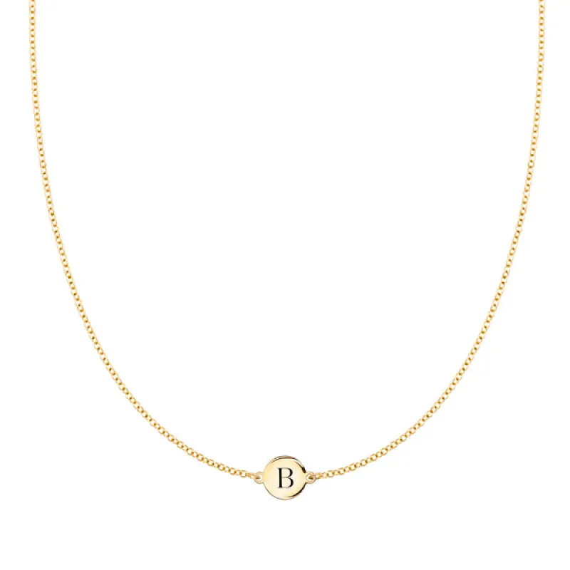 Personalized 1 Letter Necklace in 14k Gold made by Haverhill