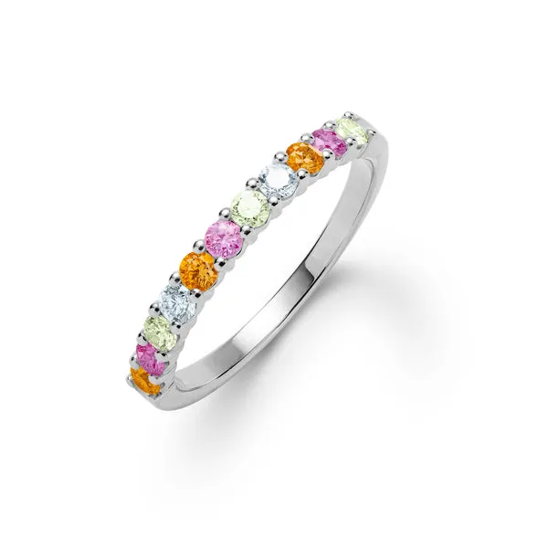 Personalized Rosecliff Birthstone Stackable Ring in 14k Gold sold by Haverhill