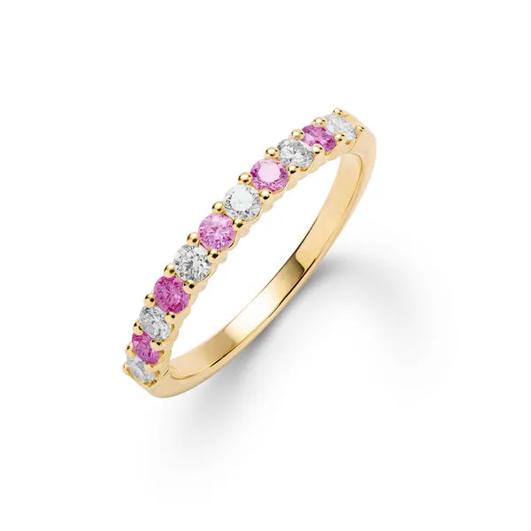 Personalized Rosecliff Birthstone Stackable Ring in 14k Gold sold by Haverhill
