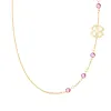 Personalized Classic Clover & 4 Birthstone Necklace in 14k Gold sold by Haverhill