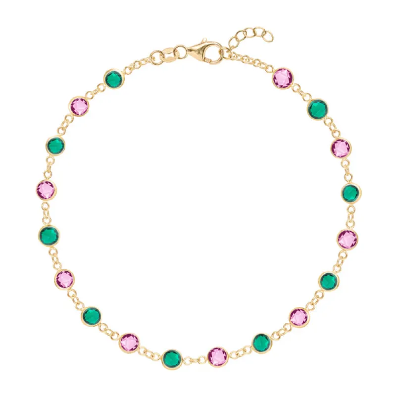 Personalized Newport Birthstone Bracelet in 14k Gold sold by Haverhill