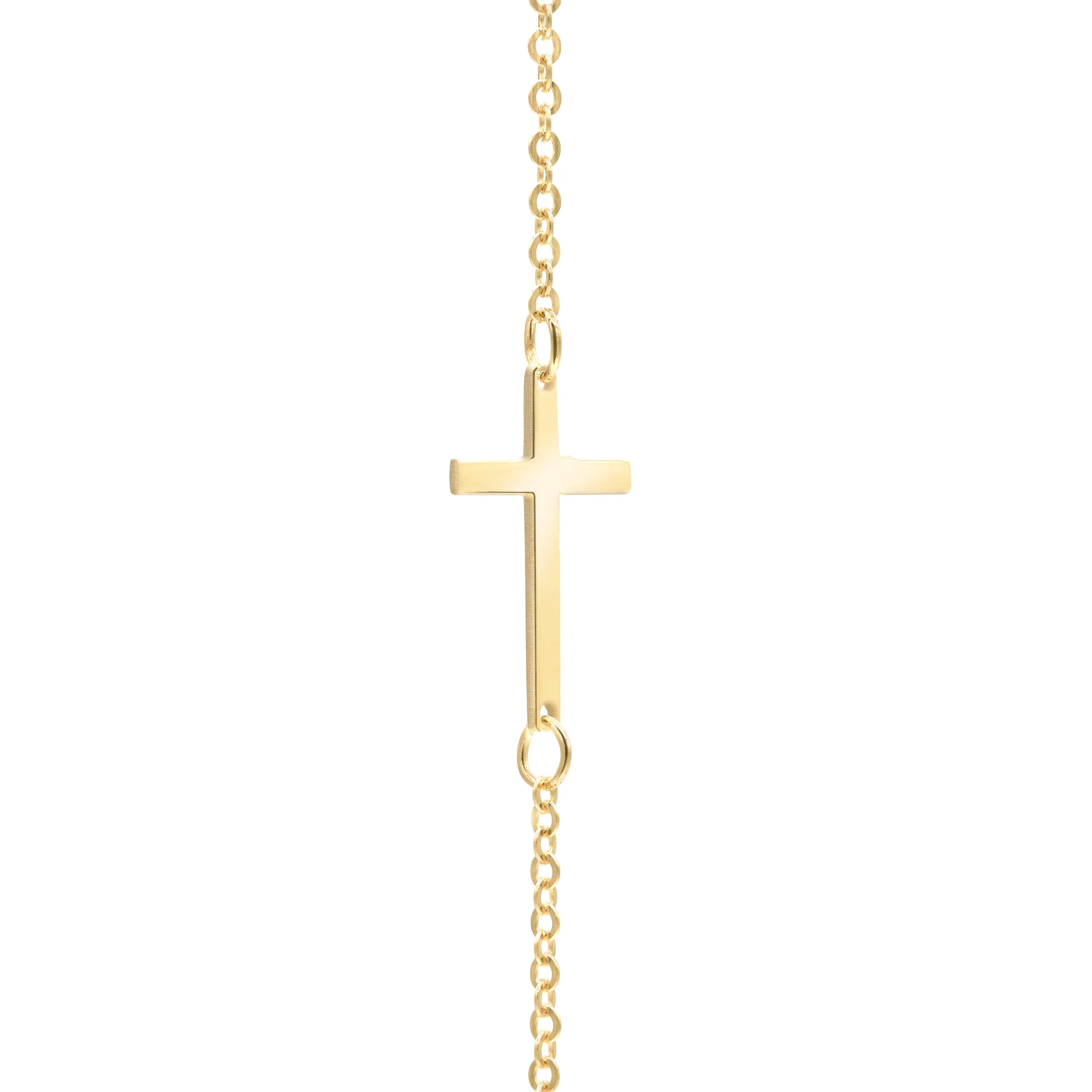 Personalized Classic Cross & 3 Birthstone Necklace in 14k Gold sold by Haverhill product image thumbnail 4