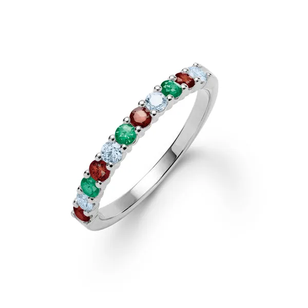 Personalized Rosecliff Birthstone Stackable Ring in 14k Gold sold by Haverhill