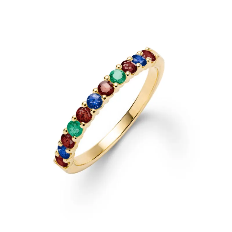 Personalized Rosecliff Birthstone Stackable Ring in 14k Gold sold by Haverhill