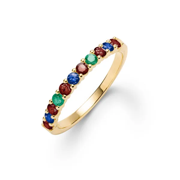 Personalized Rosecliff Birthstone Stackable Ring in 14k Gold sold by Haverhill