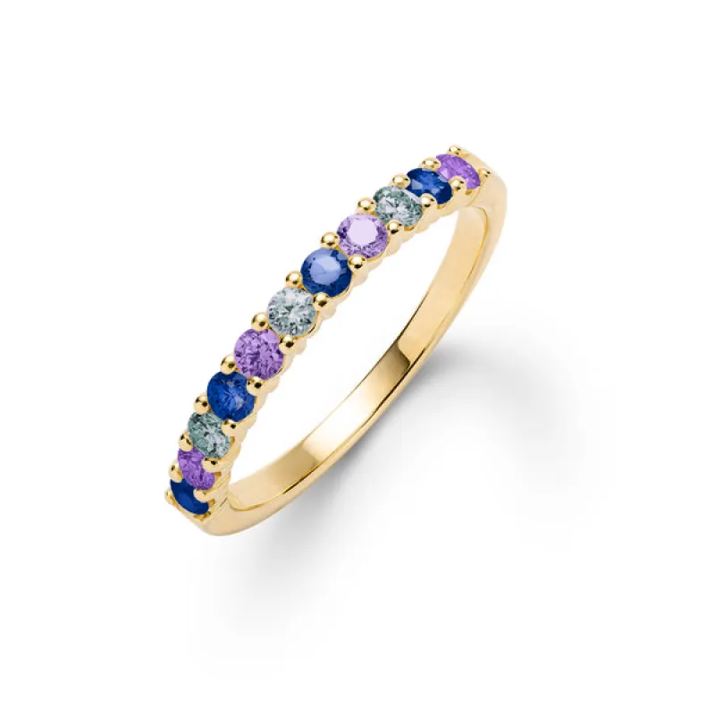 Personalized Rosecliff Birthstone Stackable Ring in 14k Gold sold by Haverhill