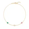 Personalized Classic 3 Birthstone Bracelet in 14k Gold sold by Haverhill