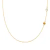 Personalized Classic 2 Birthstone Necklace in 14k Gold sold by Haverhill
