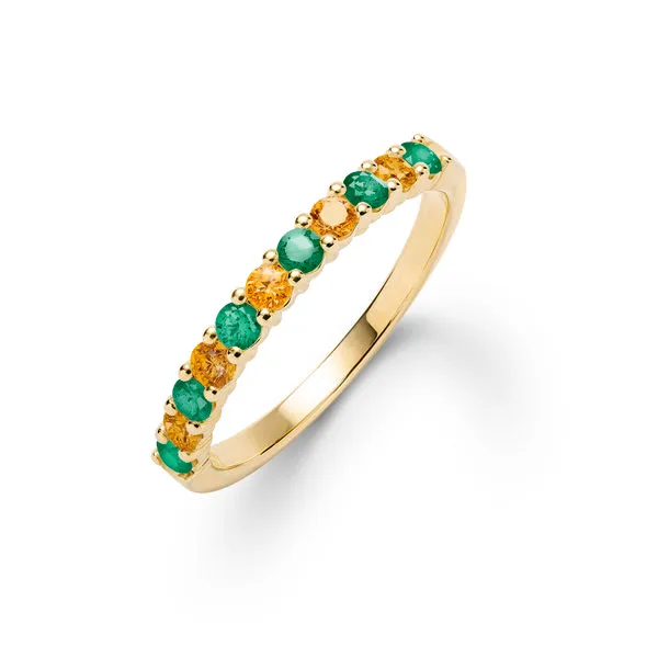Personalized Rosecliff Birthstone Stackable Ring in 14k Gold sold by Haverhill