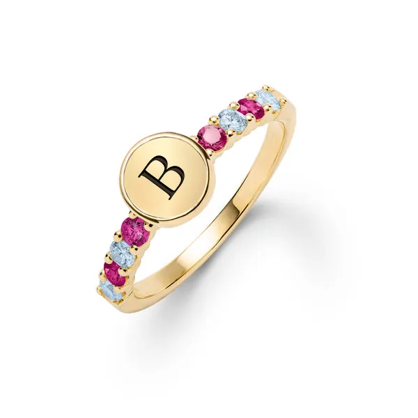 Personalized Rosecliff Letter Ring in 14k Gold sold by Haverhill