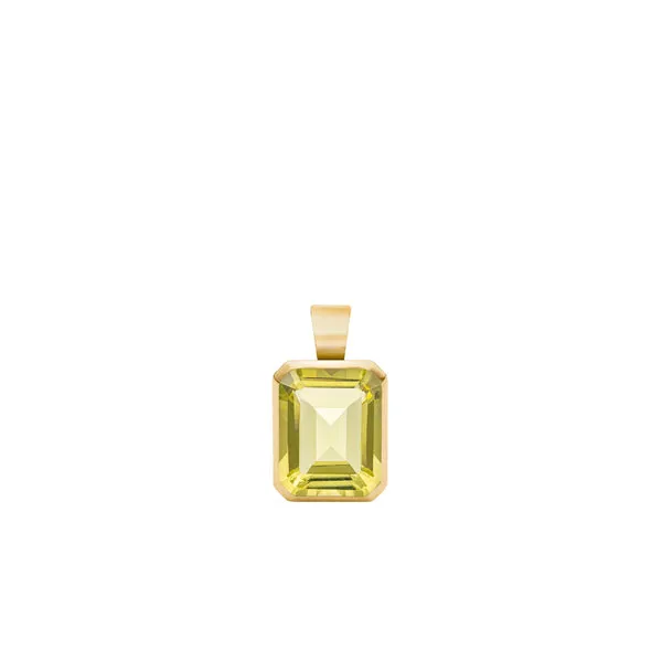 Warren Lemon Verbena Quartz Pendant in 14k Gold (August) sold by Haverhill