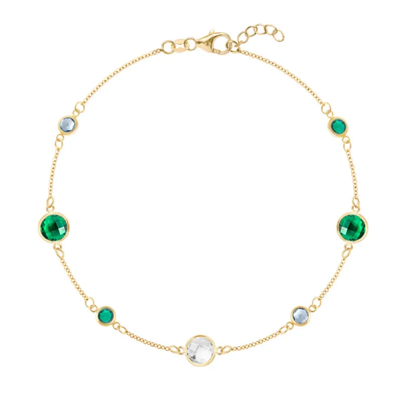 Personalized Bayberry Grand & Classic 7 Stone Bracelet in 14k Gold sold by Haverhill