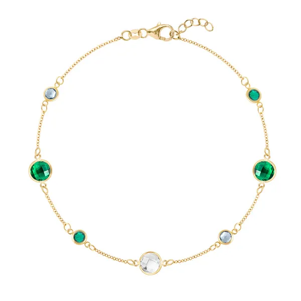 Personalized Bayberry Grand & Classic 7 Stone Bracelet in 14k Gold sold by Haverhill