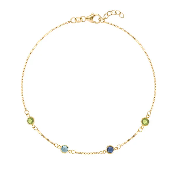 Personalized Classic 4 Birthstone Bracelet in 14k Gold sold by Haverhill