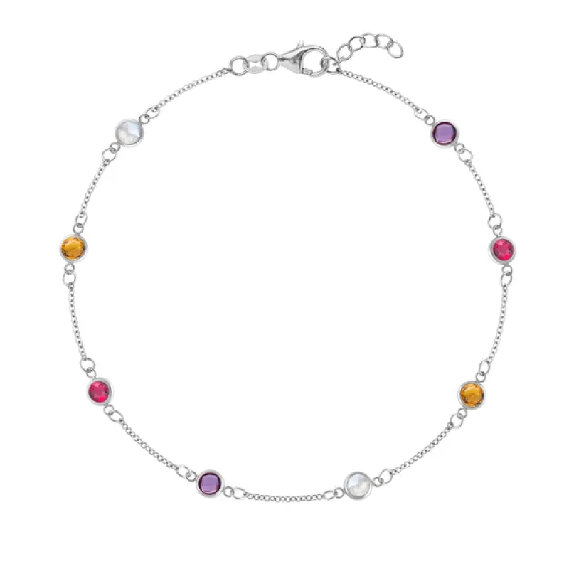 Personalized Classic 8 Birthstone Bracelet in 14k Gold sold by Haverhill