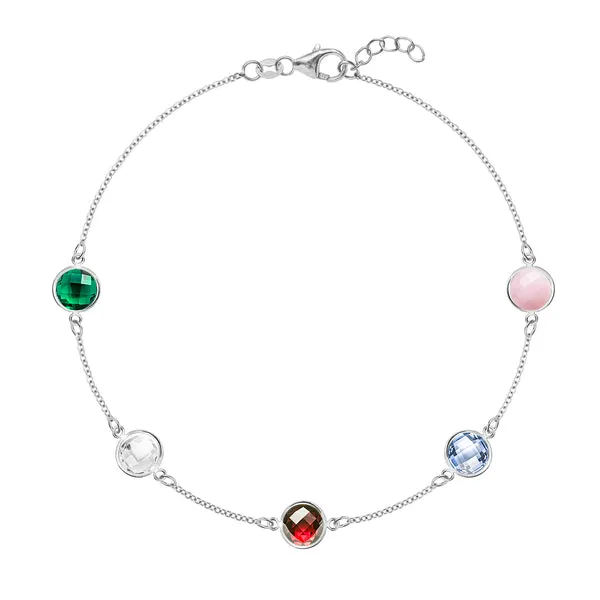 Personalized Grand 5 Birthstone Bracelet in 14k Gold sold by Haverhill