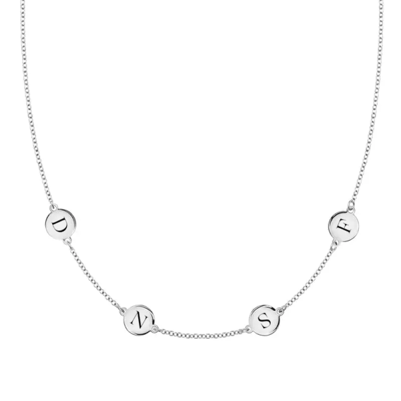 Personalized 4 Letter Necklace in 14k Gold (Double Spacing) sold by Haverhill