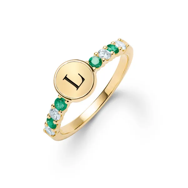 Personalized Rosecliff Letter Ring in 14k Gold sold by Haverhill