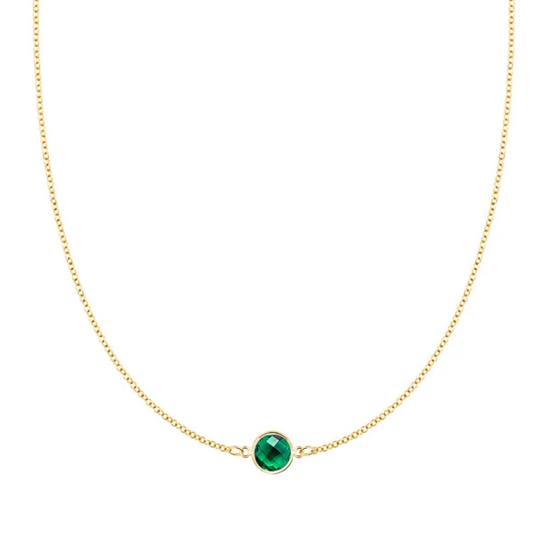 Personalized Grand 1 Birthstone Necklace in 14k Gold sold by Haverhill