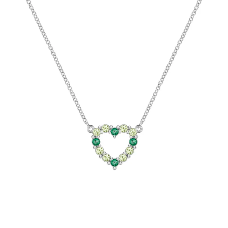 Personalized Rosecliff Small Heart Birthstone Necklace in 14k Gold sold by Haverhill