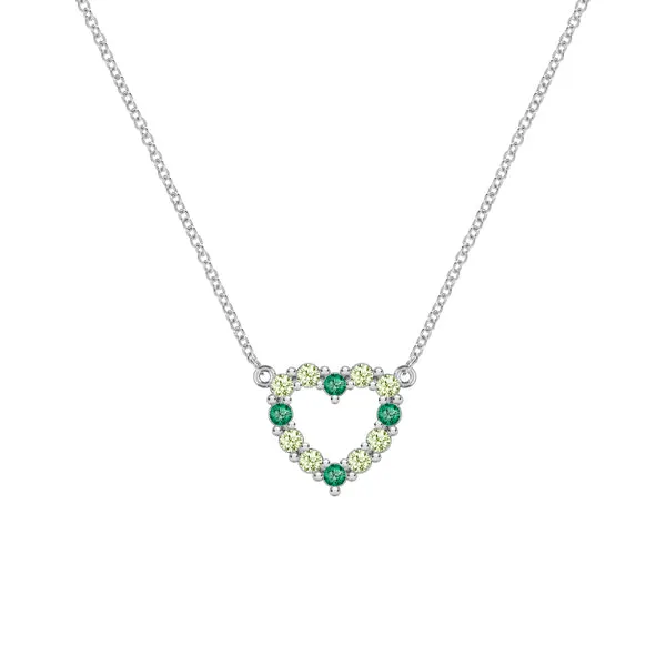 Personalized Rosecliff Small Heart Birthstone Necklace in 14k Gold sold by Haverhill