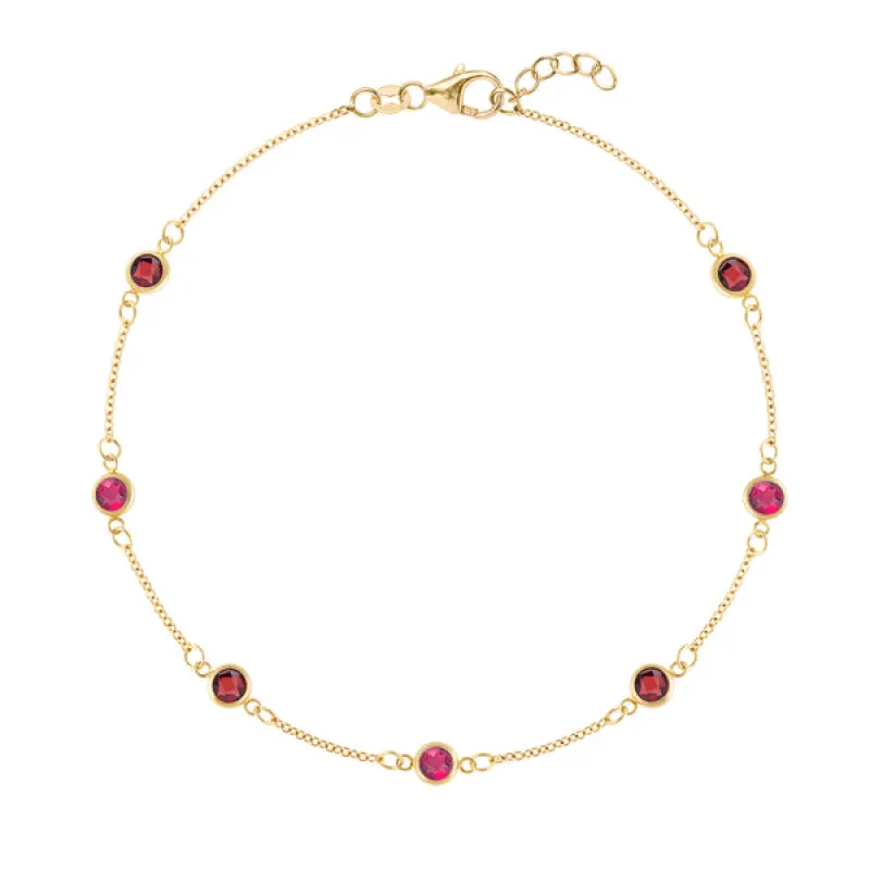 Personalized Classic 7 Birthstone Bracelet in 14k Gold sold by Haverhill