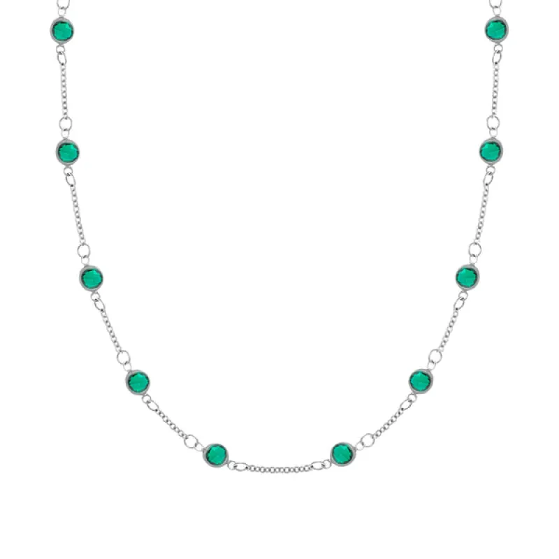 Personalized Classic 10 Birthstone Necklace in 14k Gold sold by Haverhill