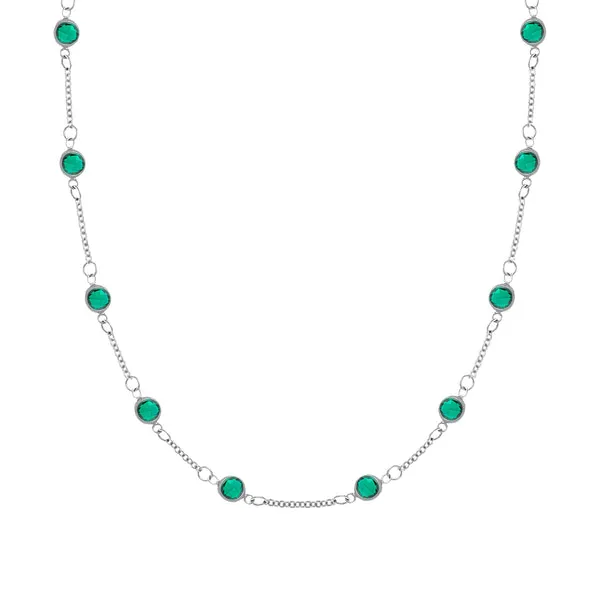 Personalized Classic 10 Birthstone Necklace in 14k Gold sold by Haverhill