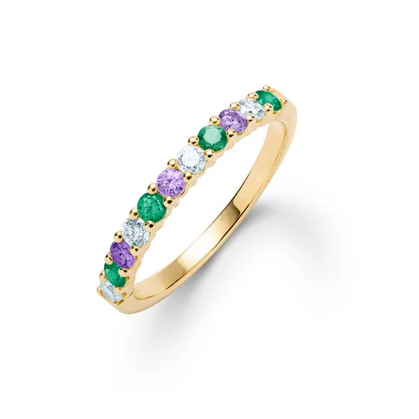 Personalized Rosecliff Birthstone Stackable Ring in 14k Gold sold by Haverhill