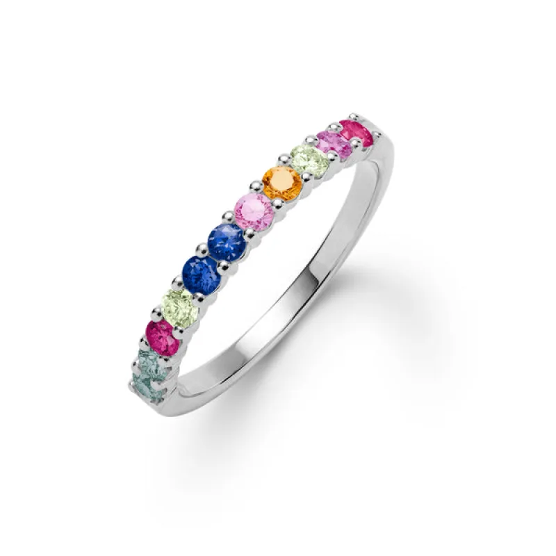 Personalized Rosecliff Birthstone Stackable Ring in 14k Gold sold by Haverhill