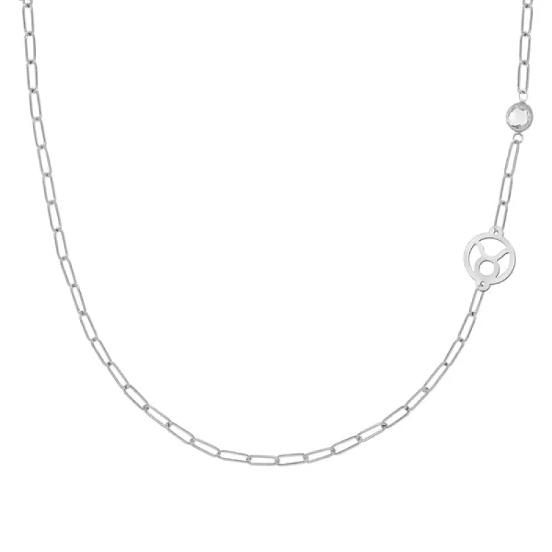 Personalized Zodiac & Birthstone Adelaide Mini Necklace in 14k Gold sold by Haverhill