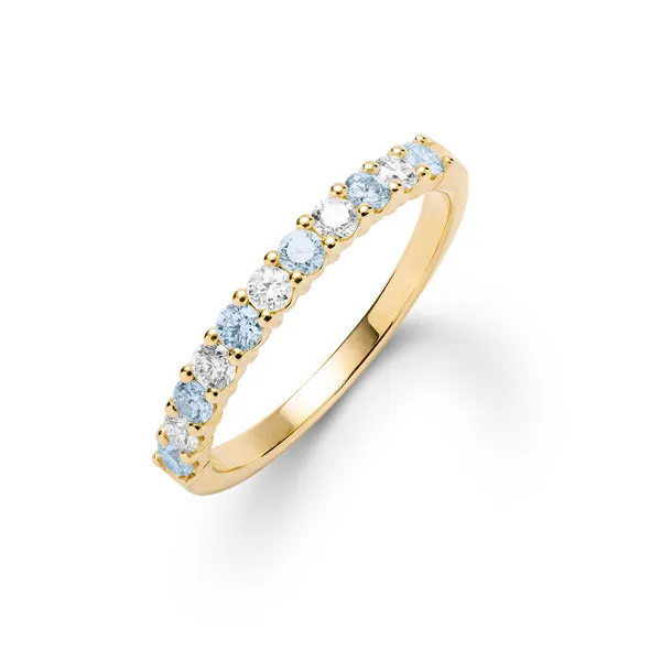 Personalized Rosecliff Birthstone Stackable Ring in 14k Gold sold by Haverhill